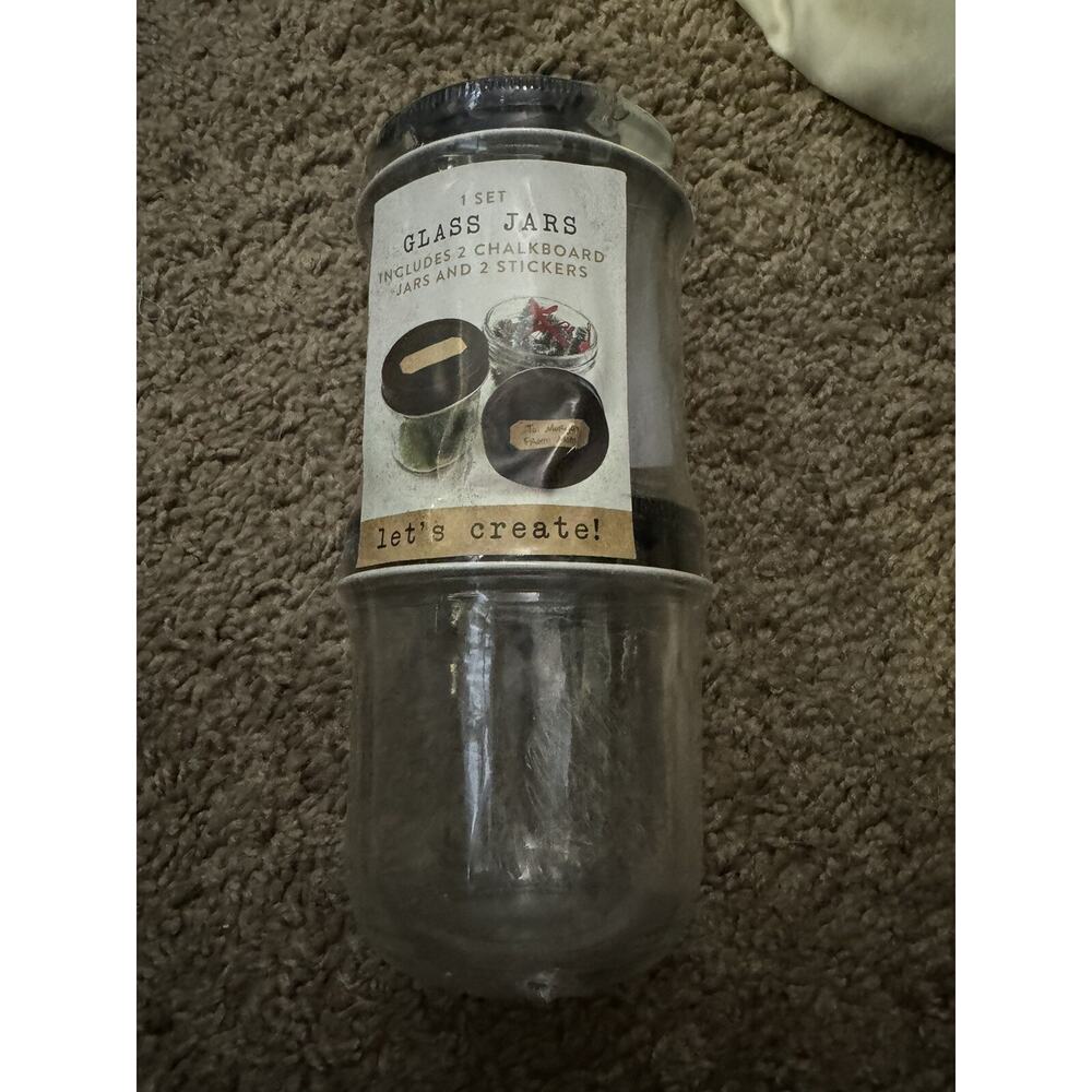 Set Of 2 Target Glass Jars With Black Twist Lids Storage Kitchen